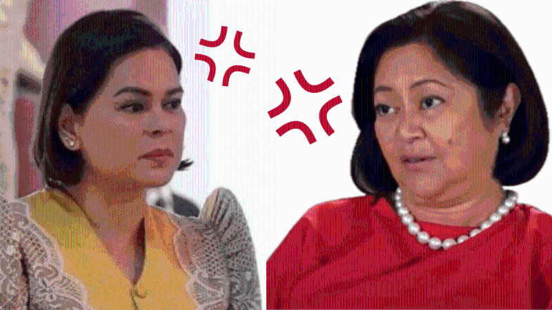 菲律宾第一夫人丽莎（右）公开批评丈夫的副手、现任副总统莎拉。